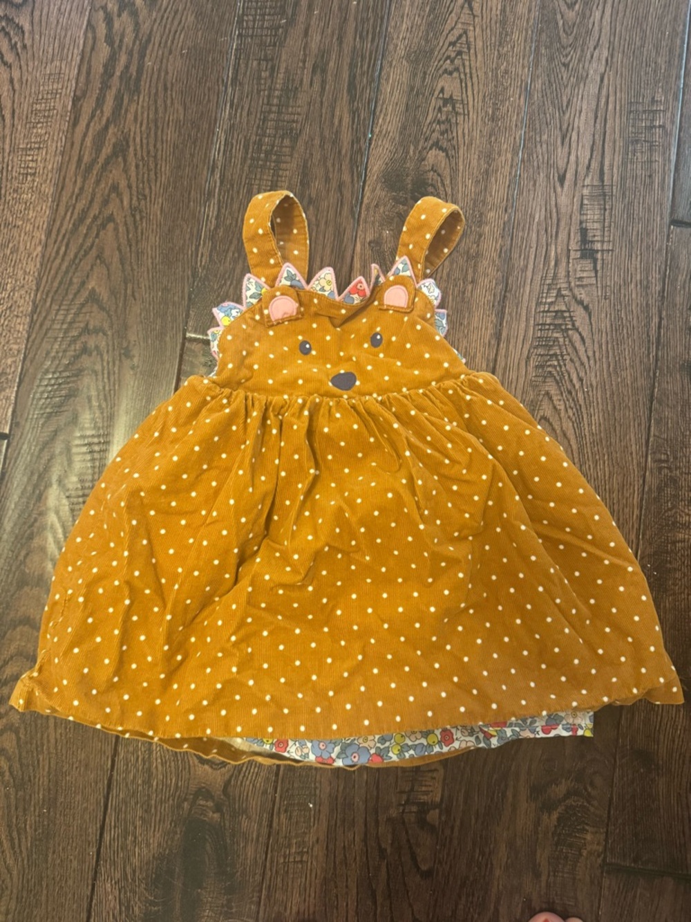 Baby Boden Corduroy Dress with Floral Lining